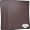 Nikalaz Set of 6 Placemats Made of Recycled Leather (18"x13", Brown)