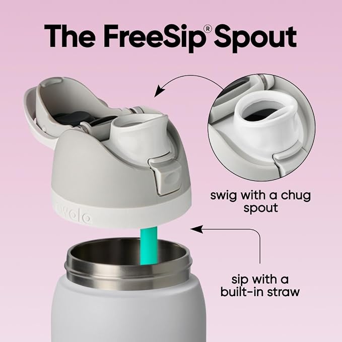 Owala FreeSip Stainless Steel Water Bottle 40 oz Dreamy Field - Image 2