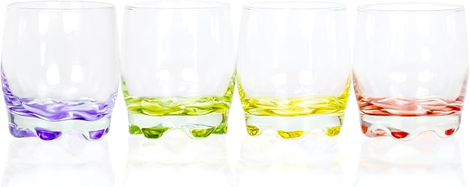 Red Co. Vibrant Splash Water Beverage Glasses, 9.75 Ounce - Set of 4