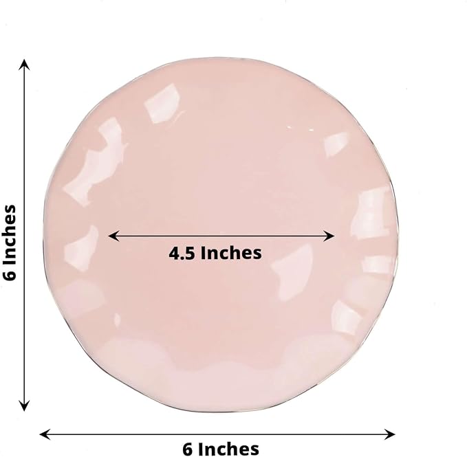 Efavormart 10 Pack | Blush/Rose Gold 6" Round Plastic Dessert Salad Plates - Image 3