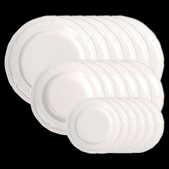 Villeroy & Boch Manoir 18 Piece Dinnerware Set, Creamy White | Porcelain - Image 8