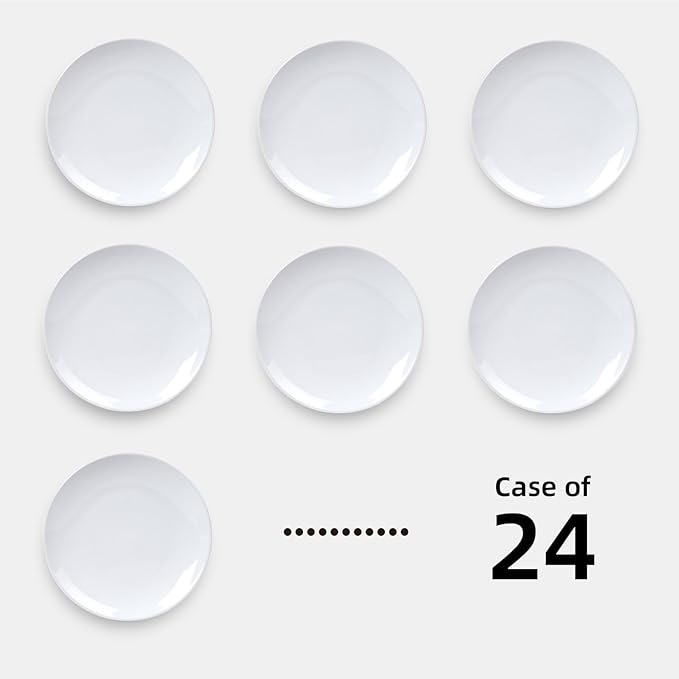 Stoneware Coupe Commercial Grade Dinnerware, Bright White Plate 9", Case of 24