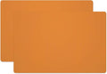 Silicone Placemats, Food-Grade Non-Slip Waterproof, Dining, Stain Resistant, Countertop Protector, Kitchen Counter Mat, Heat Resistant, Baking mat Dishwasher Safe (23.6"×15.7"-2pack, Orange)