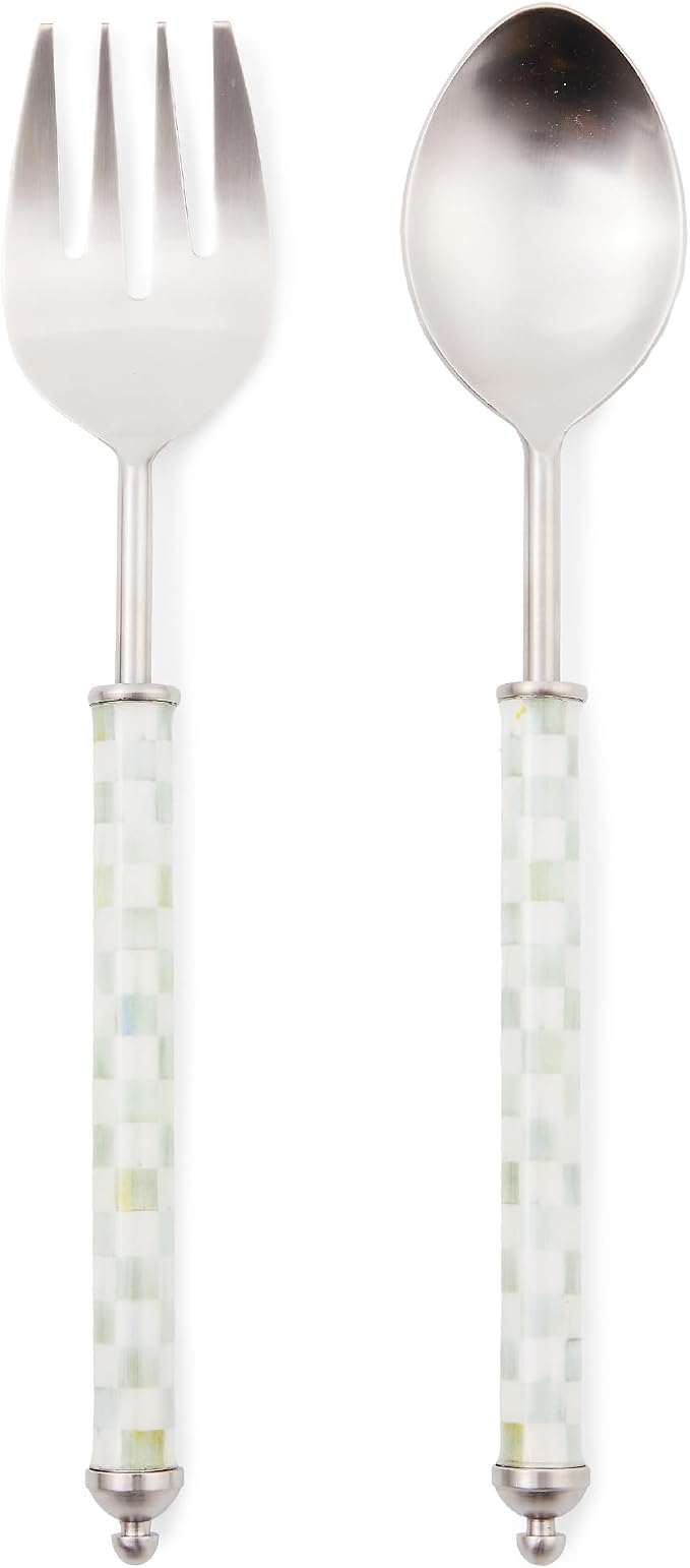 MACKENZIE-CHILDS Supper Club Salad Serving Set, Fork and Spoon Salad Servers by Unknown