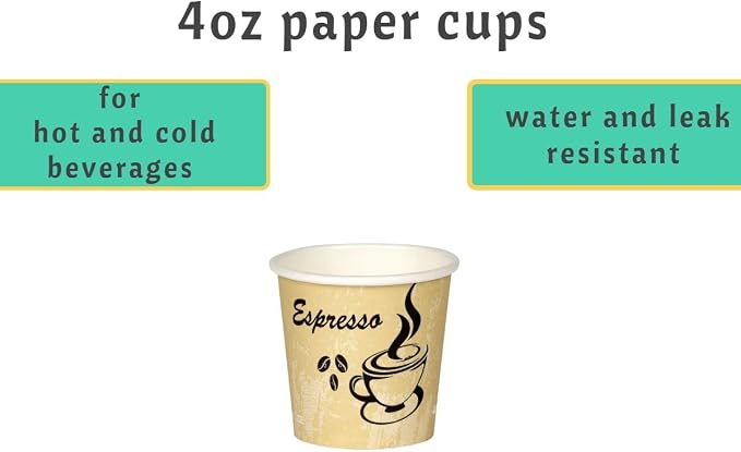 Disposable Coffee Cups, To Go Paper Hot Cups, Classic Design - Image 3