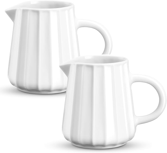 Gurygo 2 Pack 9 Oz Classic Ceramic White Creamer by FocusonHomeKitchen