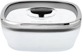 Anyday 5.5-Cup Square Glass Food Storage with Glass Lid | Plastic-Free Meal Prep & Microwave Cookware | Stackable Airtight Storage Container with Vented Lid for Microwave-Safe Reheating
