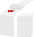 12 Pack White Satin Table Runner 12 x 108 Inch Long Premium Table Runners by YMHPRIDE