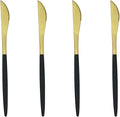 Black Gold Flatware, Royal 4 Piece Matte Black Handle 18/10 Stainless Steel by Unknown