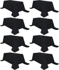 8 Pack Black Tablecloth 90 x 156 Inch Rectangular Table Cloth for 8 Foot Rectangle Tables, Wrinkle Resistant Washable Polyester Fabric Table Covers for Wedding Party Banquet Buffet and Camping