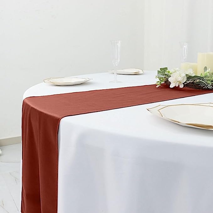 Balsa Circle 10 pcs 12x108-Inch Terracotta Premium Velvet Table Runners Wedding - Image 5
