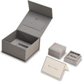 Oirlv Ring Gift Box with Lid Magnetic Gray Boxes for Wedding Proposal Gift Birthday Present with Card(Gray)