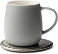 Ui 3 Self-Heating Mug Set – Soft Gray | 12 fl oz / 355 mL Ceramic Coffee & Tea by OHOM
