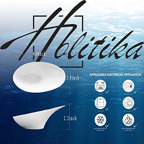 Sushi Soy Sauce Dish - Dipping Bowls Set, White Porcelain Dipping Sauce Bowls/Dishes for Soy Sauce, Ketchup, BBQ Sauce or Seasoning- 1 Oz,Set of 6,D2