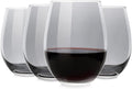 LUXU Wine Glasses Set of 4,20 oz Large Stemless Wine Glasses,Grey Juice Drinking Glasses,No Stem Glass Beverage Cups,All-Purpose Water Glasses for Ice Coffee,Tea,Red or White Wine