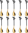 AnSaw Elegant Black & Gold Leaf Coffee Spoons by AnSaw