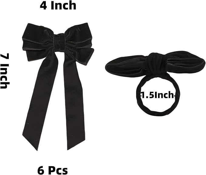 Bow Napkin Rings Set of 12 Luxury Soft Black Velvet Napkin Holders, Elegant Bow Design for Christmas Holiday Dinner Wedding Party Table Decor