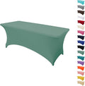 4FT Table Cloth for Rectangular Fitted Events Stretch Turquoise Stone Table Covers Washable Spandex Tablecloth Protector for Party, Wedding, Cocktail, Banquet, Festival