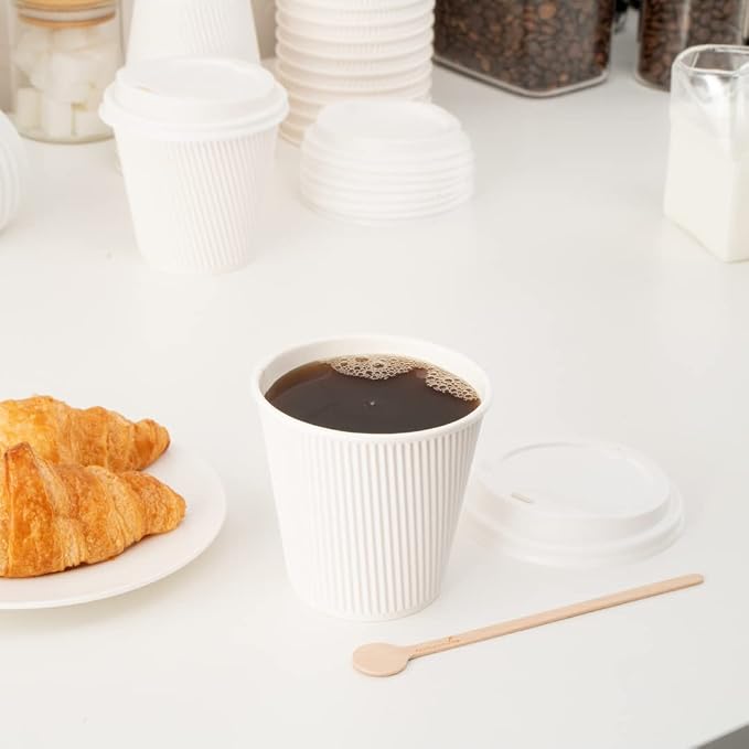 Restaurantware 8 Ounce Double Wall Disposable Coffee Cups, 500 Insulated White - Image 8