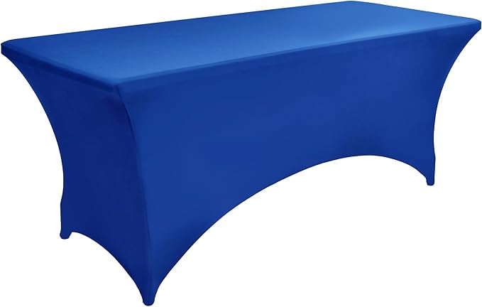 10-Pack 6ft Spandex Table Covers for Rectangle Standard Folding Tables - Wrinkle Resistant Stretch Tablecloths - Ultimate Fitted Table Protector for Parties, Banquet, Wedding