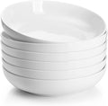 Sweese 22oz Porcelain Pasta Bowls Set of 6-7.6 Inch White Salad Serving Plates by Sweese
