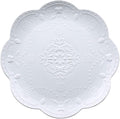 Ceramic Plate, Round Embossed Lace Plate by Eplze
