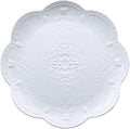 Ceramic Plate, Round Embossed Lace Plate by Eplze
