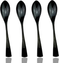 JASHII 18/10 Stainless Steel 4 Piece Mirror Polished Black Dessert Spoon Salad by JASHII
