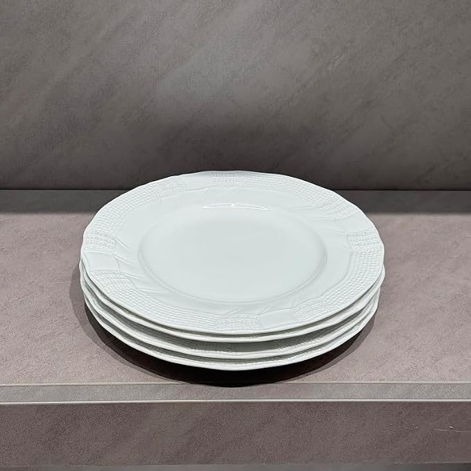 10 Inch Porcelain Dinner Plates Set of 4, Dishwasher safe, Microwave safe - Image 2