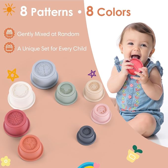 ZYFLSQ Stacking Cups Baby Toy, 8-Piece Set - Image 4