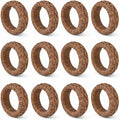 Cane Napkin Rings, Dark Brown, lacquered finish, 2.25x2.25x0.5 in, holds cloth by CLEENTABLE
