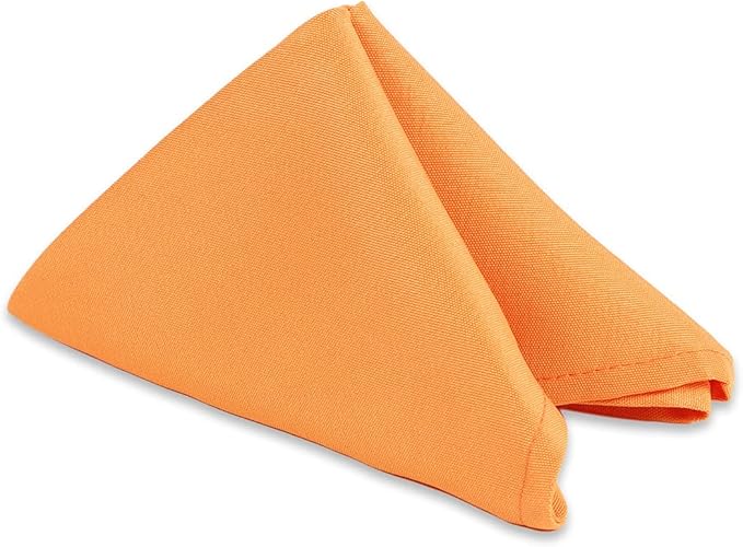 Polyester Cloth Napkins - Washable Soft Table Linens - Durable & Elegant for Dining, Restaurants, Weddings, Events, Rentals, Banquets, & Parties - Premium Quality Set of 250, Orange, 20"x20"