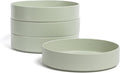 over&back Stackable Dinner Bowl Set - Stoneware Dishes - Comes with 4 Dinner Bowls - All-Occasion Place Settings Perfect for Pasta, Salads, Snacks - 8.3" x 8.3" x 1.9" - 40oz - Semi-Matte Sage