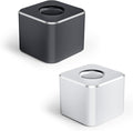 Aluminum Single Hole Pen Stand - Durable Fountain Pen Holder for Desk Display, Non - Slip Base, Minimalist Office/Home Organizer(Black+Silver,2P)