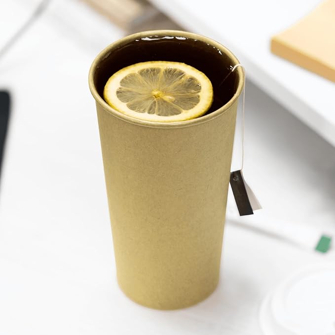 Karat 20oz Kraft Paper Coffee Cups Disposable, Leak-Resistant Double Poly-Lined - Image 2