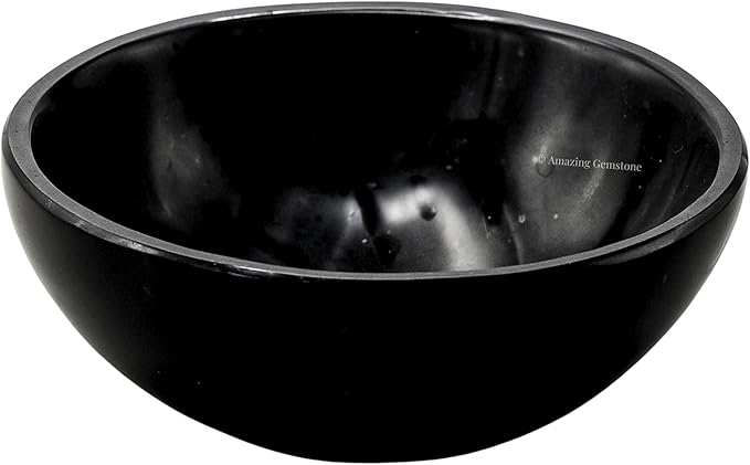 Black Tourmaline Crystal Bowl - 3 Inch Decorative Bowls for Room and Home Decor - Gemstone Healing Crystals for Elegant Display, Positive Energy Balance and Gift