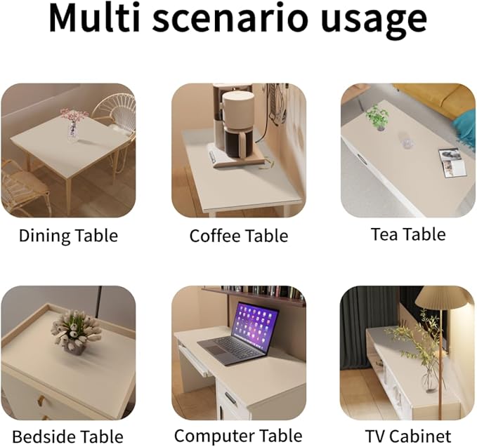 Leather Table Cover,1.8mm Thick,36x72 Inch Table Protector,Table Protector for Dining Room Table,Dining Room Table Protector Pad.(Beige+Light Gray,36x72)