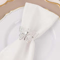 Efavormart 4 Pack | Metallic Silver Laser Cut Butterfly Napkin Rings, by efavormart