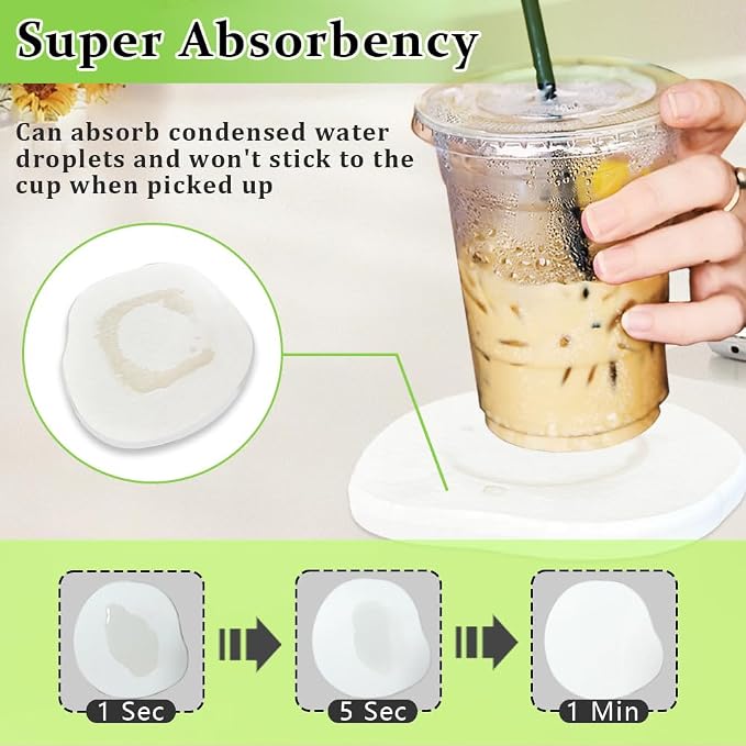 Diatomaceous Earth Coaster Set of 4, Unique Absorbent Stone Coaster, Irregular - Image 4