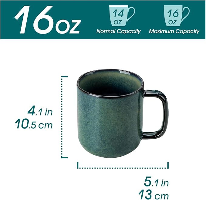vancasso STARRY Coffee Mugs Set, 16 oz Ceramic Coffee Cups - Image 2