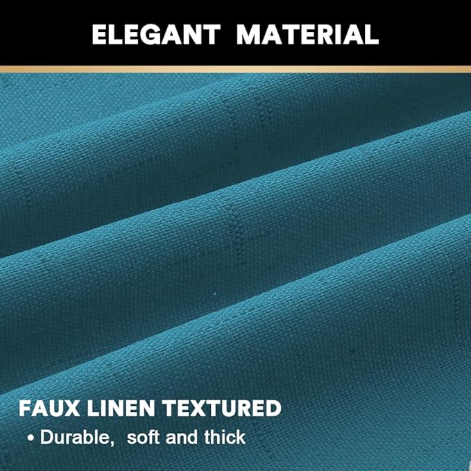 PrinceDeco Blackout Curtains 84 Inches Long 100% Blackout Curtains for Bedroom Extra Wide Sliding Glass Door Curtain Sound Proof Curtains for Bedroom,100 X 84 Curtains,Blue Sapphire