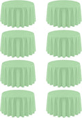 8 Pack Round Tablecloth 90 Inch Sage Green Tablecloth for Round Tables, Washable Polyester Table Cloth Stain and Wrinkle Resistant Decorative Table Cover for Wedding Party Dining Banquet