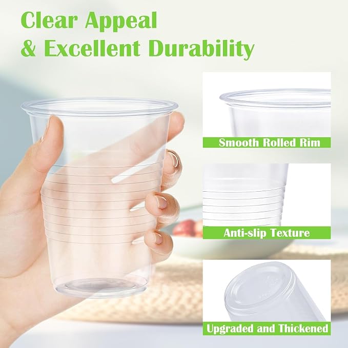 Lamosi 1000 Pack 12 oz Clear Plastic Cups, 12 Ounce Disposable Drinking Cups | - Image 3