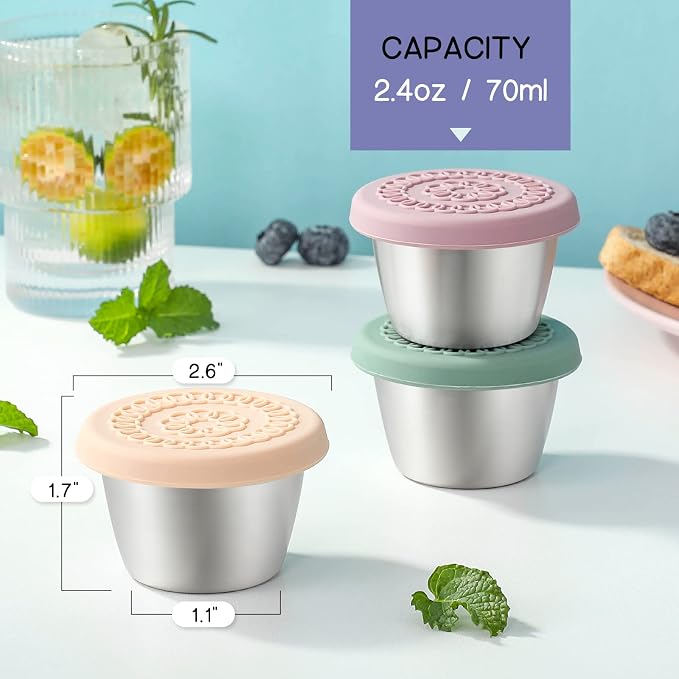 Salad Dressing Container To Go, 2.4oz Small Condiment Containers - Image 2