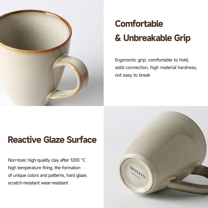 MONITO 17oz Ceramic Coffee Mugs Set of 4, Dishwasher&Microwave Safe, Reactive - Image 3