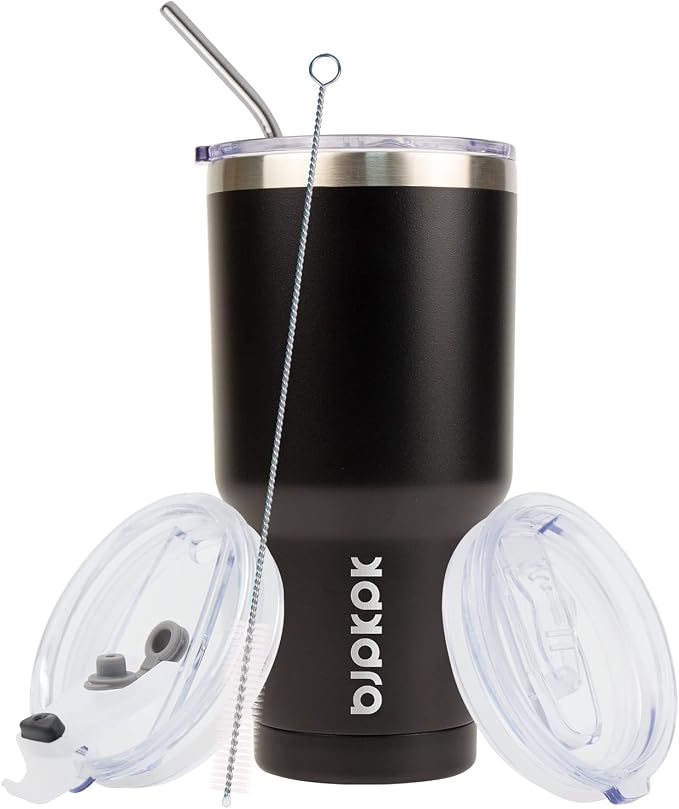 BJPKPK 30 oz Tumbler with Lid and Straw, Insulated Stainless Steel Cup | Double - Image 4