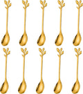 AnSaw Elegant Gold Leaf Handle Coffee Spoons by AnSaw