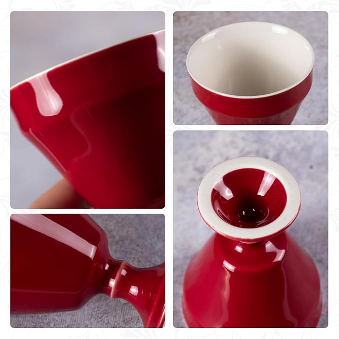KAMMAK Tea Cup, 3oz Small Tea Cups Set of 2, Ceramic Tea Cups - Image 5