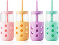 Mrsdry 16 oz Glass Cups with Lids and Straws by Mrsdry