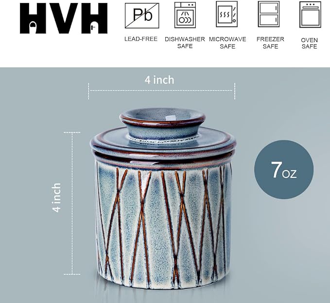 HVH Ceramic Butter Crock, French Butter Dish - Image 4
